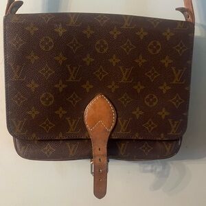 Louis Vuitton Cartouchiere Gm Shoulder Bag Monogram Leather Brown